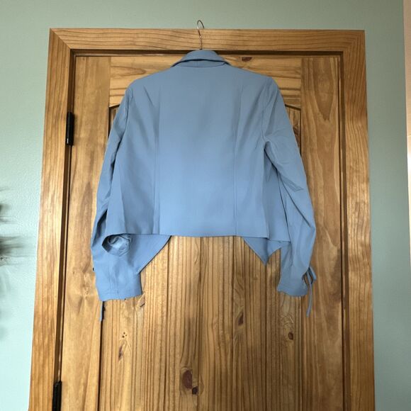 Allegra K Open Front Cardigan Jacket Work Office Business Suit Blazer Blue Sz M - Picture 6 of 16